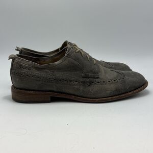 Ecco Men’s Oxfords Gray Leather Lace Up Derby Shoes Distressed US 11-11.5 EU 45